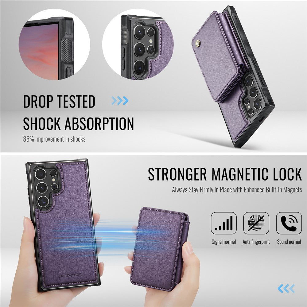 Galaxy S25 Ultra Leder-Handyhülle – Mit abnehmbarer magnetische Kartentasche