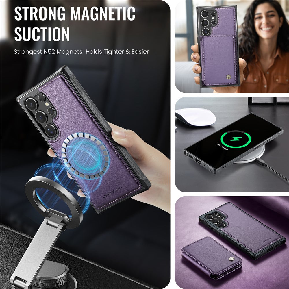 Galaxy S25 Ultra Leder-Handyhülle – Mit abnehmbarer magnetische Kartentasche