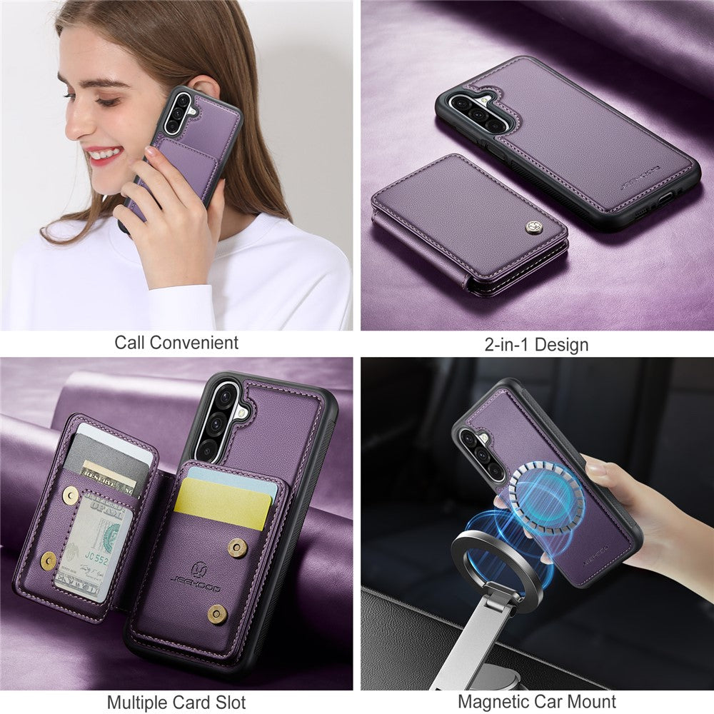Galaxy A26 5G Leder-Handyhülle – Mit abnehmbarer magnetische Kartentasche