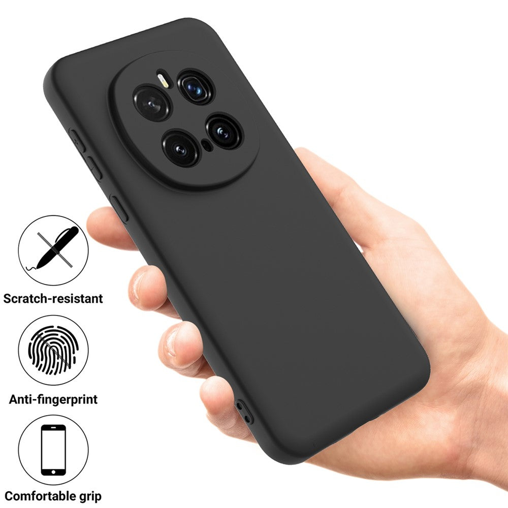 For Honor Magic7 Pro 5G Liquid Silicone Case Phone Back Cover with Hand Strap