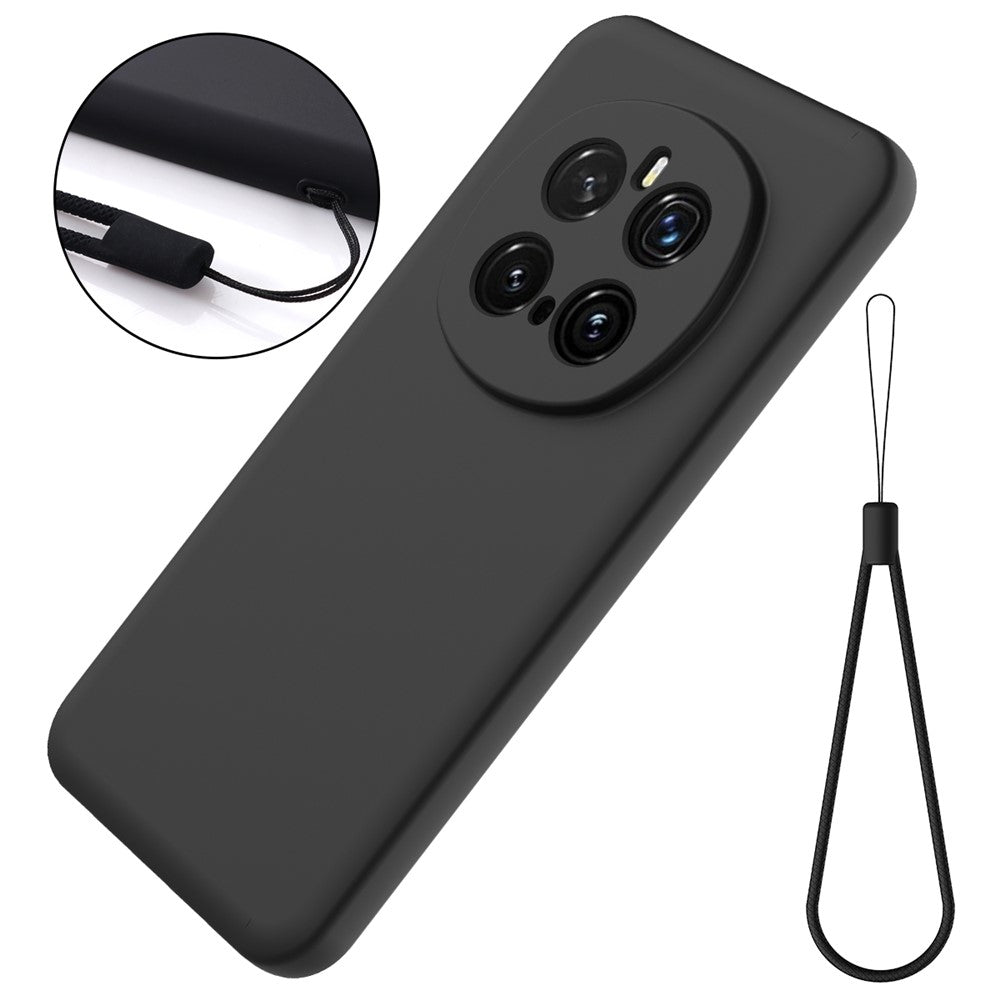 For Honor Magic7 Pro 5G Liquid Silicone Case Phone Back Cover with Hand Strap
