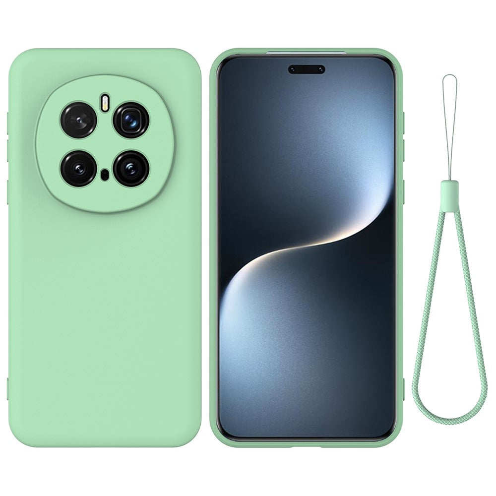 For Honor Magic7 Pro 5G Liquid Silicone Case Phone Back Cover with Hand Strap