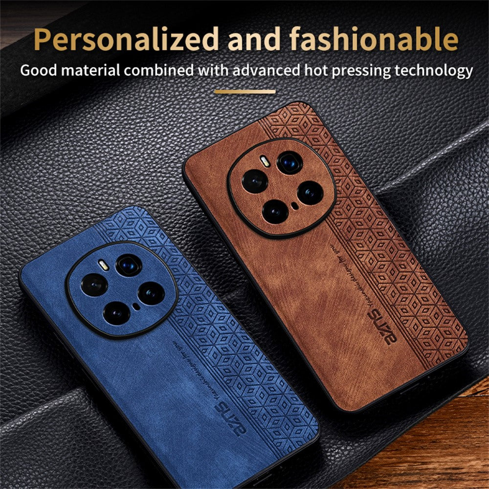 AZNS For Honor Magic7 Pro 5G Case Protective PU Leather Covered TPU Phone Shell