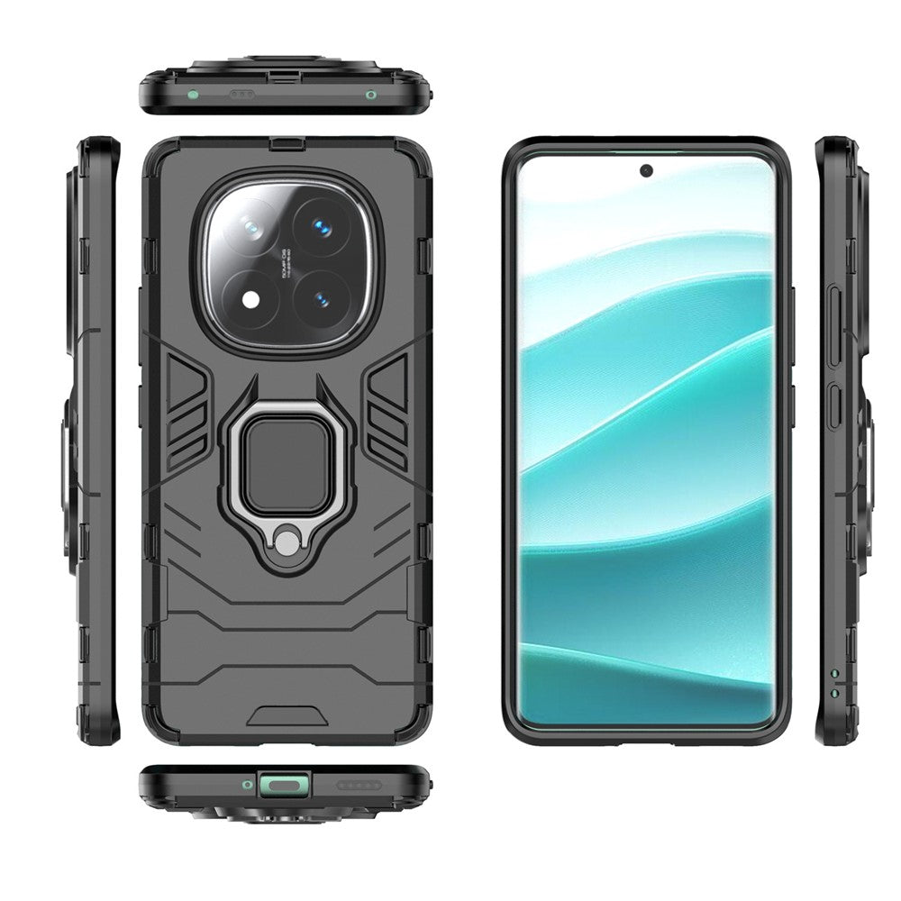 For Xiaomi Redmi Note 14 Pro+ 5G Case PC + TPU Protective Phone Cover with Ring Kickstand