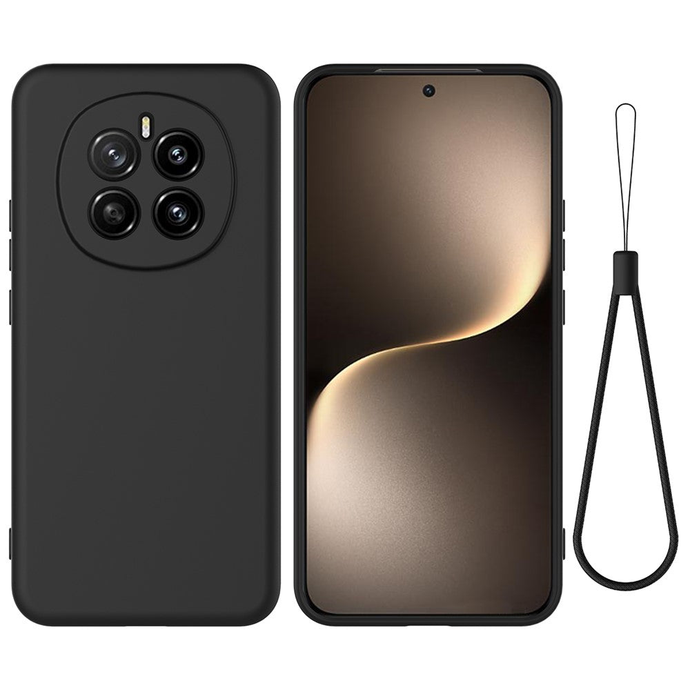 For Honor Magic7 5G Liquid Silicone Case Phone Back Cover with Hand Strap
