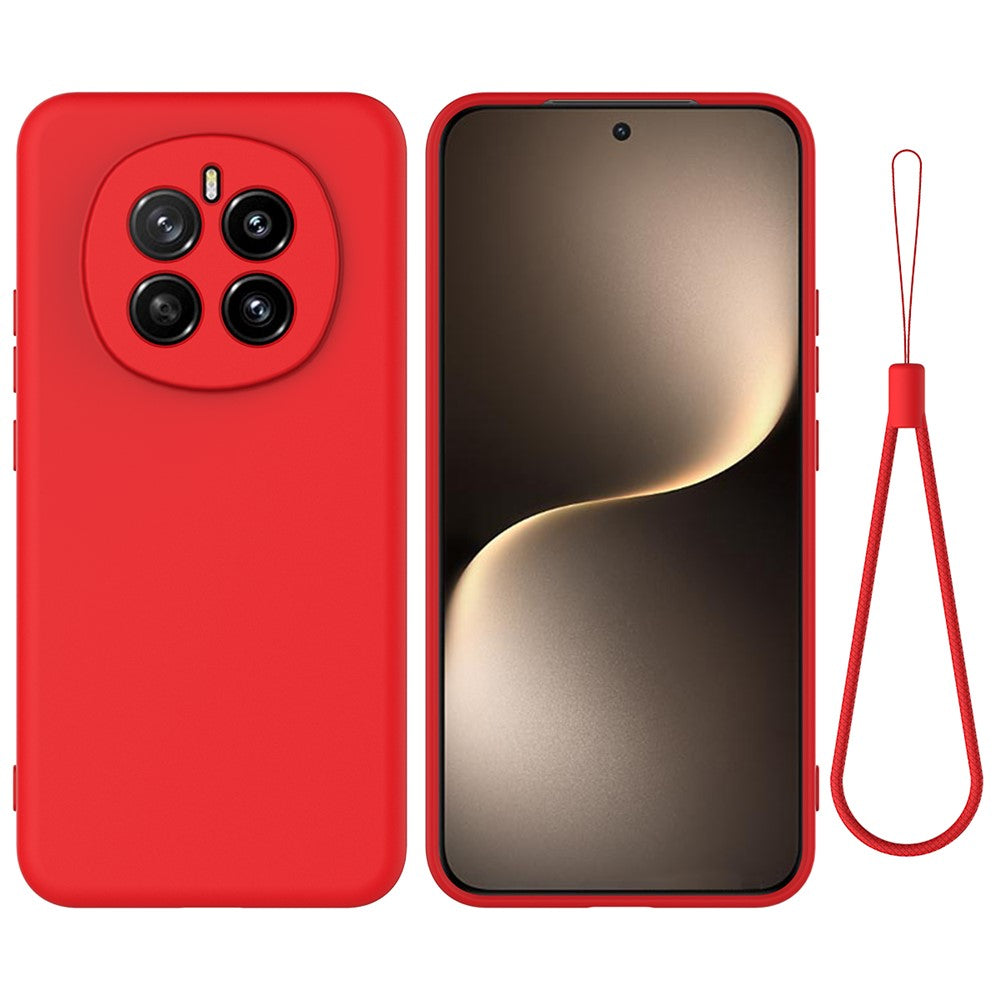 For Honor Magic7 5G Liquid Silicone Case Phone Back Cover with Hand Strap