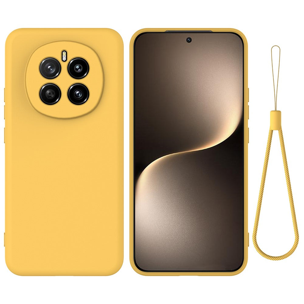 For Honor Magic7 5G Liquid Silicone Case Phone Back Cover with Hand Strap