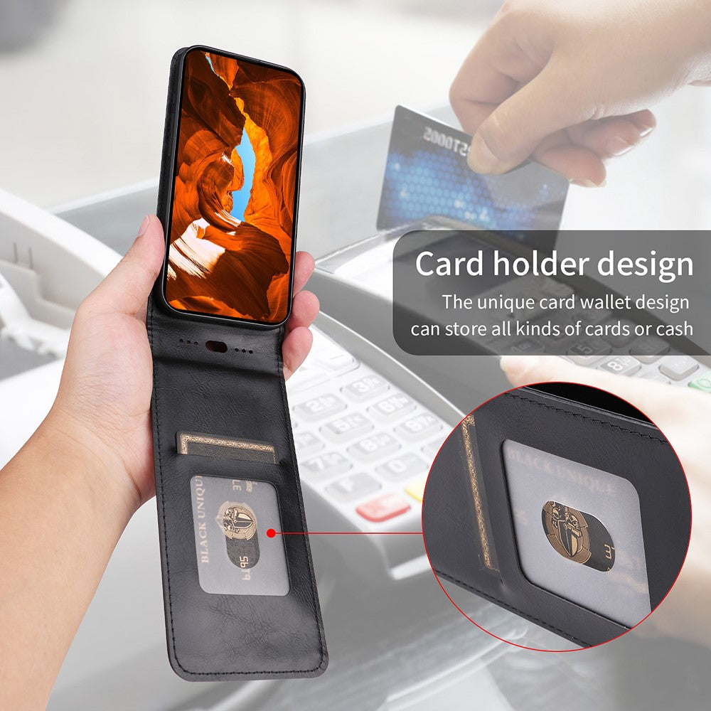 For Xiaomi Redmi Note 14 Pro 4G Case with Card Slot Magnetic Vertical Flip Leather Phone Cover