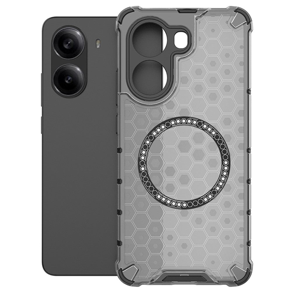For Xiaomi Poco X7 Pro 5G  /  Redmi Turbo 4 5G Magnetic Case Honeycomb Design TPU + PC Phone Cover