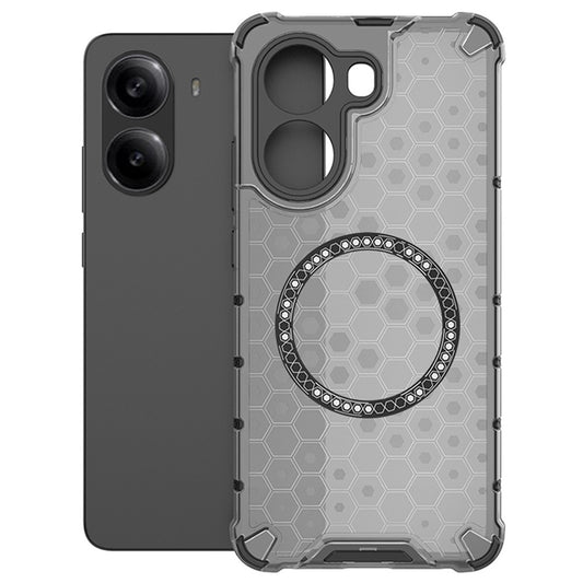 For Xiaomi Poco X7 Pro 5G  /  Redmi Turbo 4 5G Magnetic Case Honeycomb Design TPU + PC Phone Cover