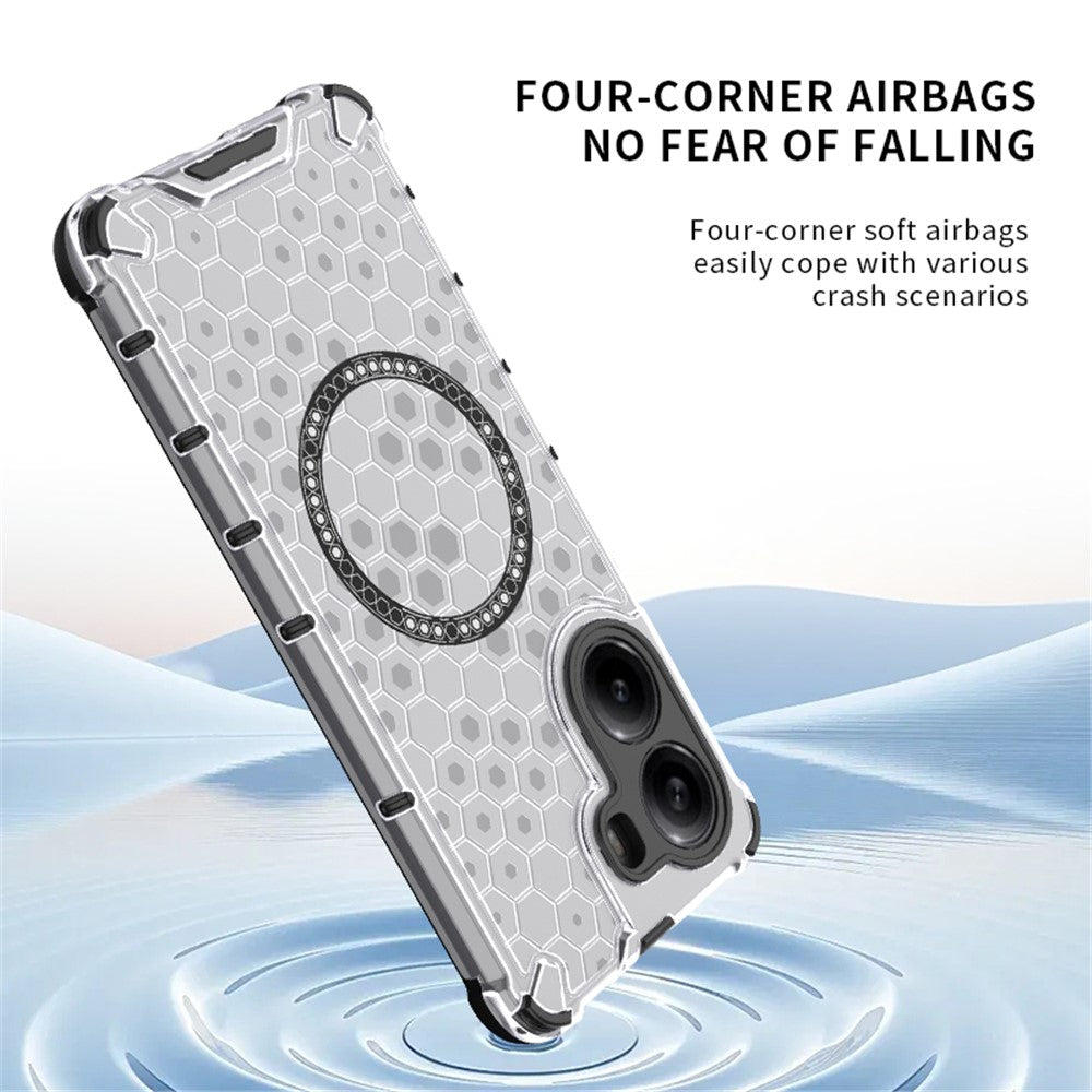 For Xiaomi Poco X7 Pro 5G  /  Redmi Turbo 4 5G Magnetic Case Honeycomb Design TPU + PC Phone Cover