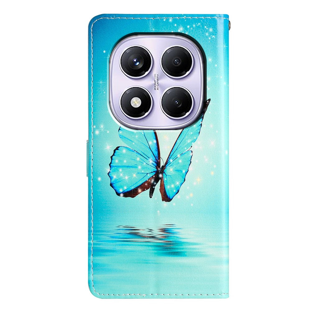 For Xiaomi Redmi Note 14 Pro 4G Wallet Case PU Leather Pattern Printing Stand Phone Cover with Strap