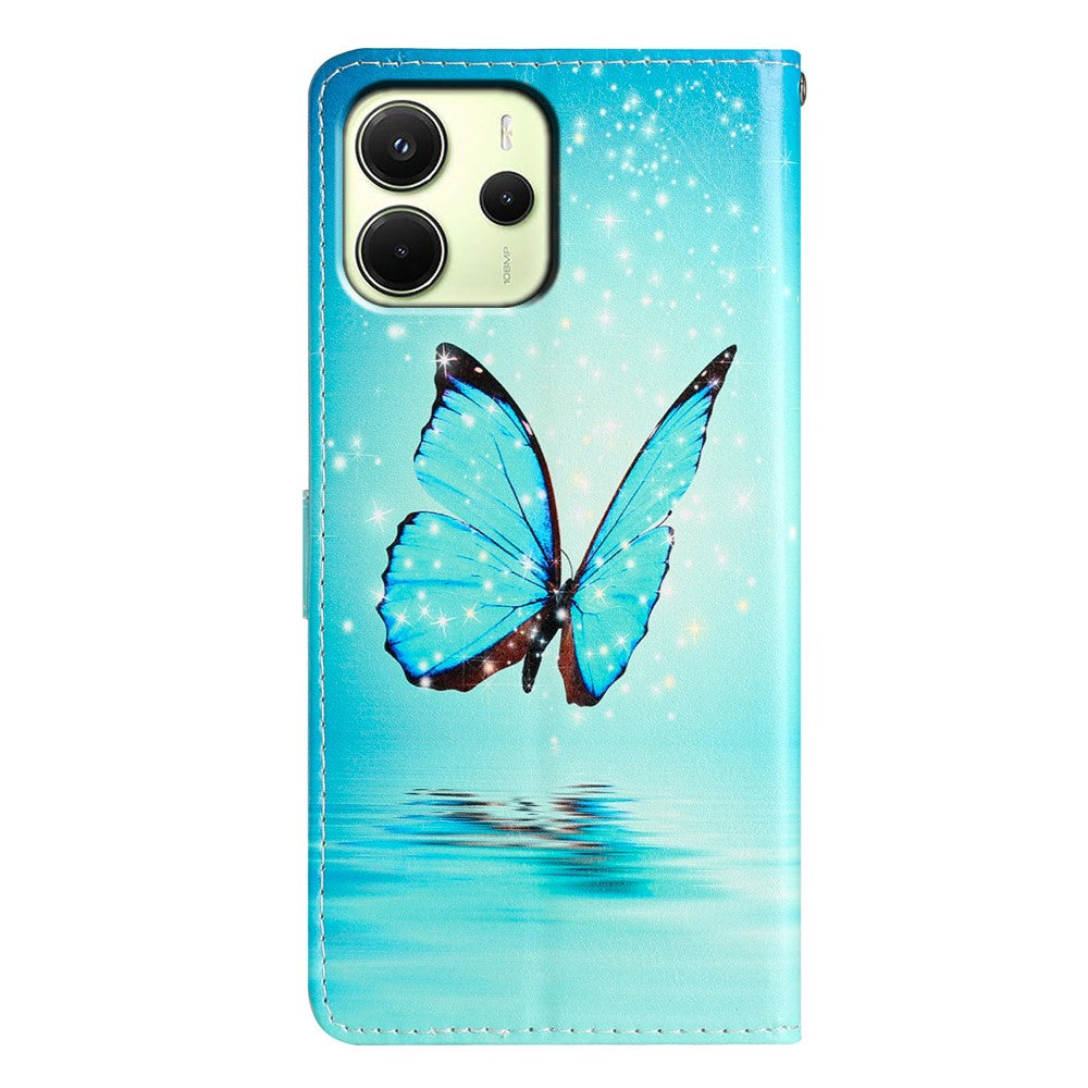 For Xiaomi Redmi Note 14 4G (163.25mm) Wallet Case PU Leather Pattern Printing Stand Phone Cover with Strap