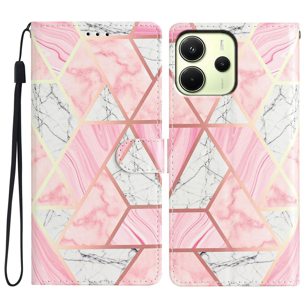 For Xiaomi Redmi Note 14 4G (163.25mm) Wallet Case PU Leather Pattern Printing Stand Phone Cover with Strap