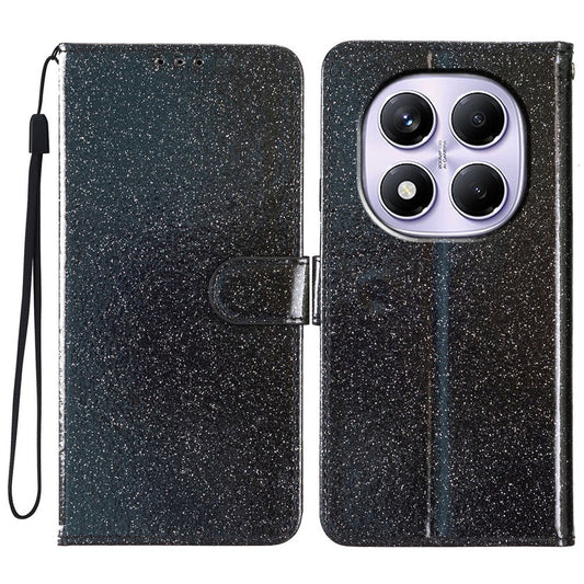 Xiaomi Redmi Note 14 Pro 4G Handyhülle – Brieftaschen- aus glitzerndem, kratzfestem Leder mit Ständer
