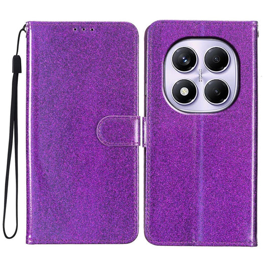 Xiaomi Redmi Note 14 Pro 4G Handyhülle – Brieftaschen- aus glitzerndem, kratzfestem Leder mit Ständer