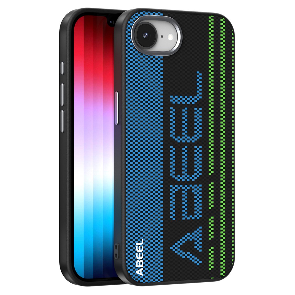 ABEEL For iPhone 17e / 16e Case Compatible with MagSafe Micro-Embossing 6D Printed PC TPU Aluminum Alloy Leather Phone Cover