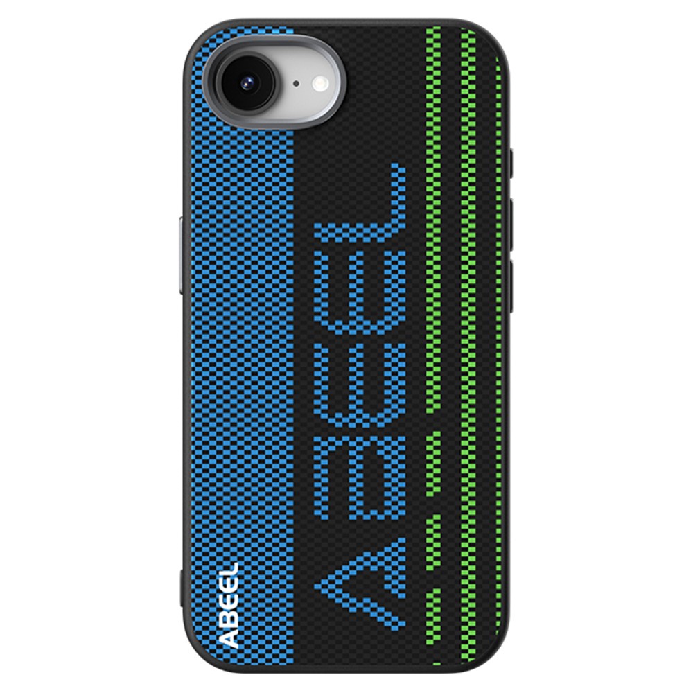 ABEEL For iPhone 17e / 16e Case Compatible with MagSafe Micro-Embossing 6D Printed PC TPU Aluminum Alloy Leather Phone Cover