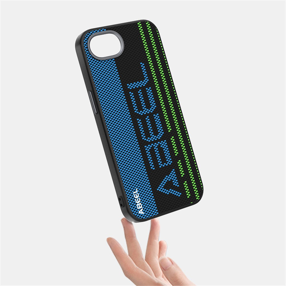 ABEEL For iPhone 17e / 16e Case Compatible with MagSafe Micro-Embossing 6D Printed PC TPU Aluminum Alloy Leather Phone Cover