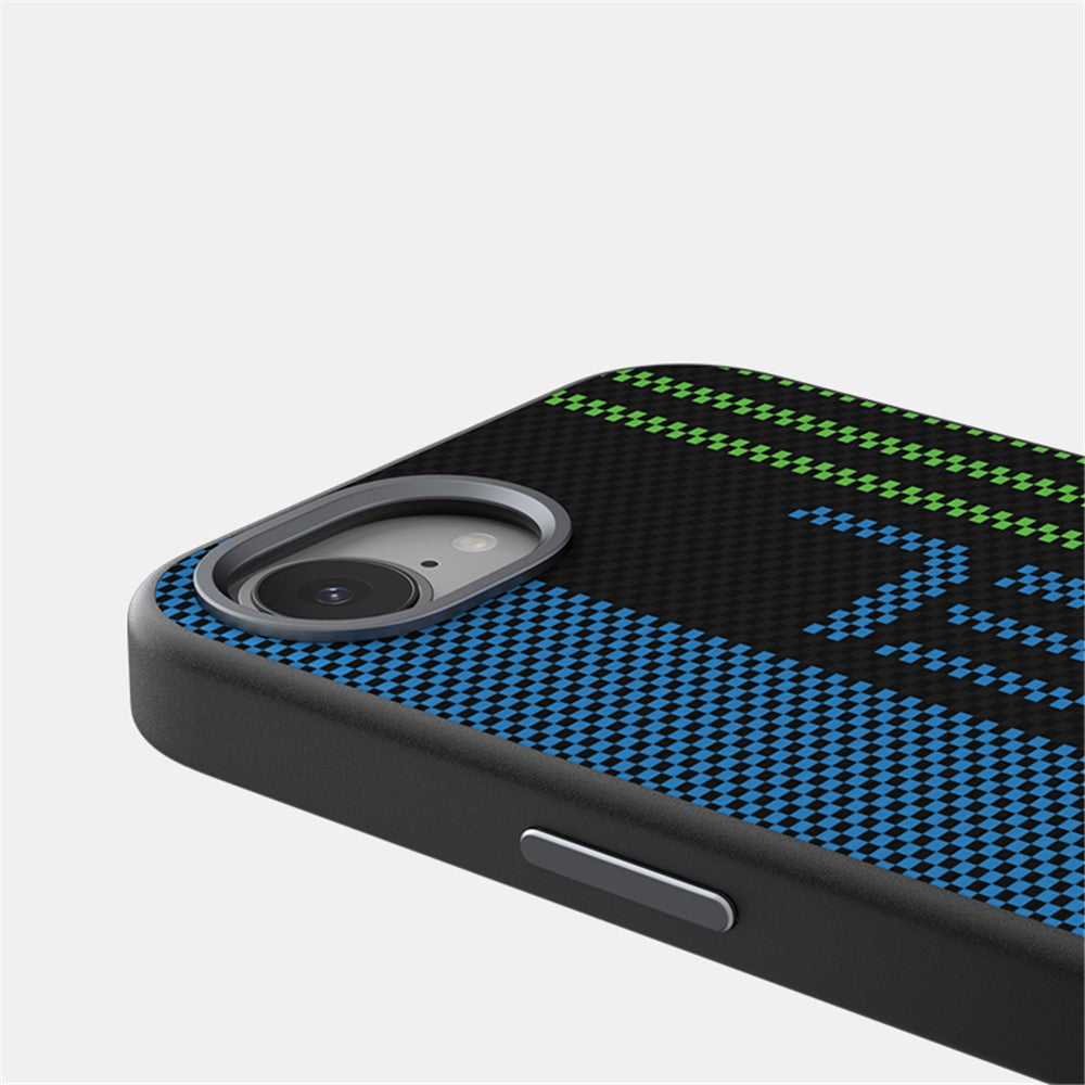 ABEEL For iPhone 17e / 16e Case Compatible with MagSafe Micro-Embossing 6D Printed PC TPU Aluminum Alloy Leather Phone Cover