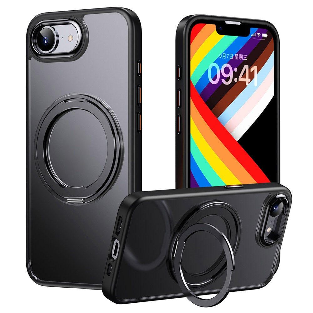 For iPhone 17e / 16e Case Compatible with MagSafe TPU + Acrylic + Kickstand Matte Phone Cover