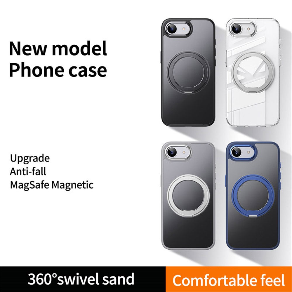 For iPhone 17e / 16e Case Compatible with MagSafe TPU + Acrylic + Kickstand Matte Phone Cover