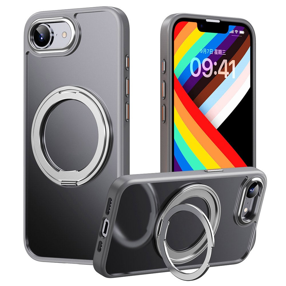 For iPhone 17e / 16e Case Compatible with MagSafe TPU + Acrylic + Kickstand Matte Phone Cover