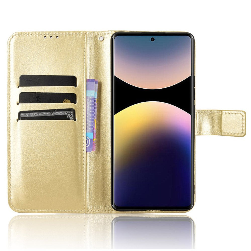 For Xiaomi Redmi Note 14 Pro 4G Case Crazy Horse Texture PU Leather Phone Wallet Cover
