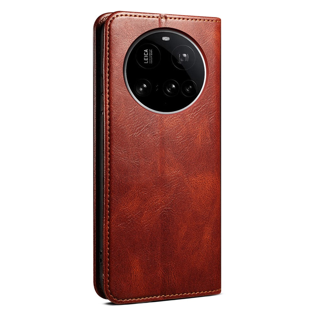 For Xiaomi 15 Ultra Case Crazy Horse Texture Waxy Leather Wallet Stand Phone Cover
