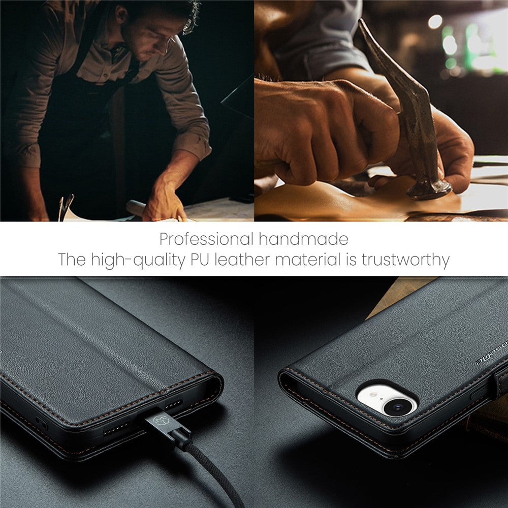 iPhone 16e Glänzende Wallet-Hülle – RFID-Schutz & Ständer
