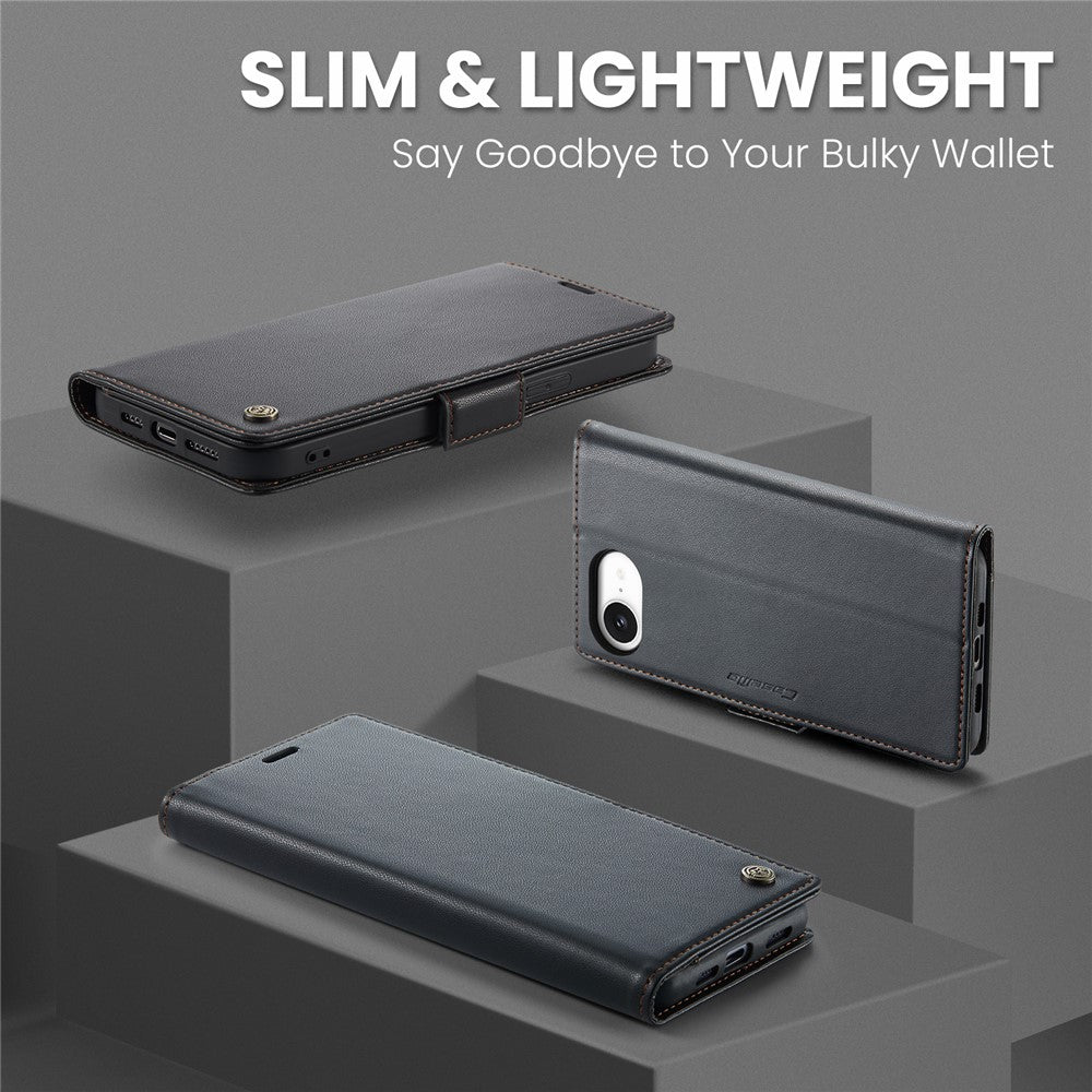iPhone 16e Glänzende Wallet-Hülle – RFID-Schutz & Ständer