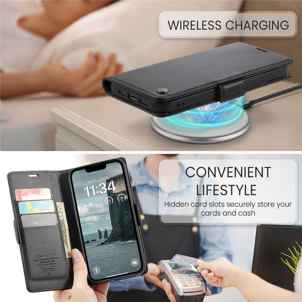 iPhone 16e Glänzende Wallet-Hülle – RFID-Schutz & Ständer