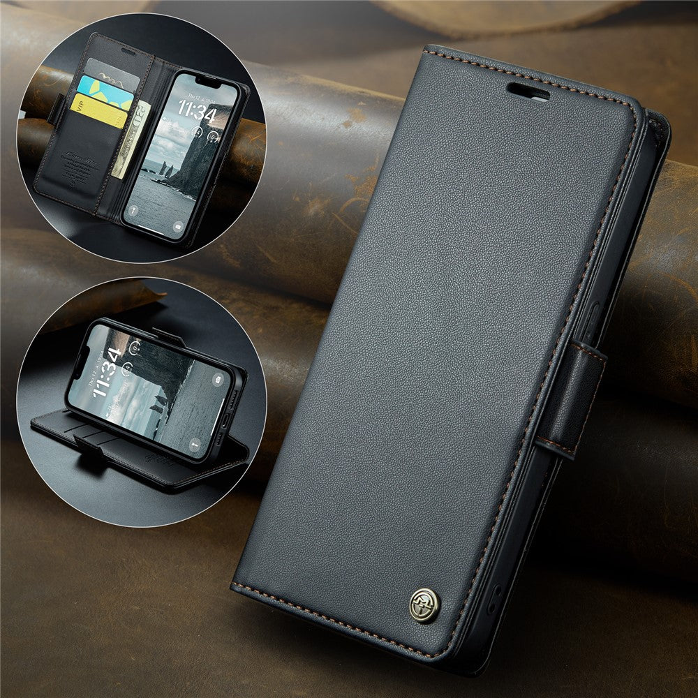 iPhone 16e Glänzende Wallet-Hülle – RFID-Schutz & Ständer