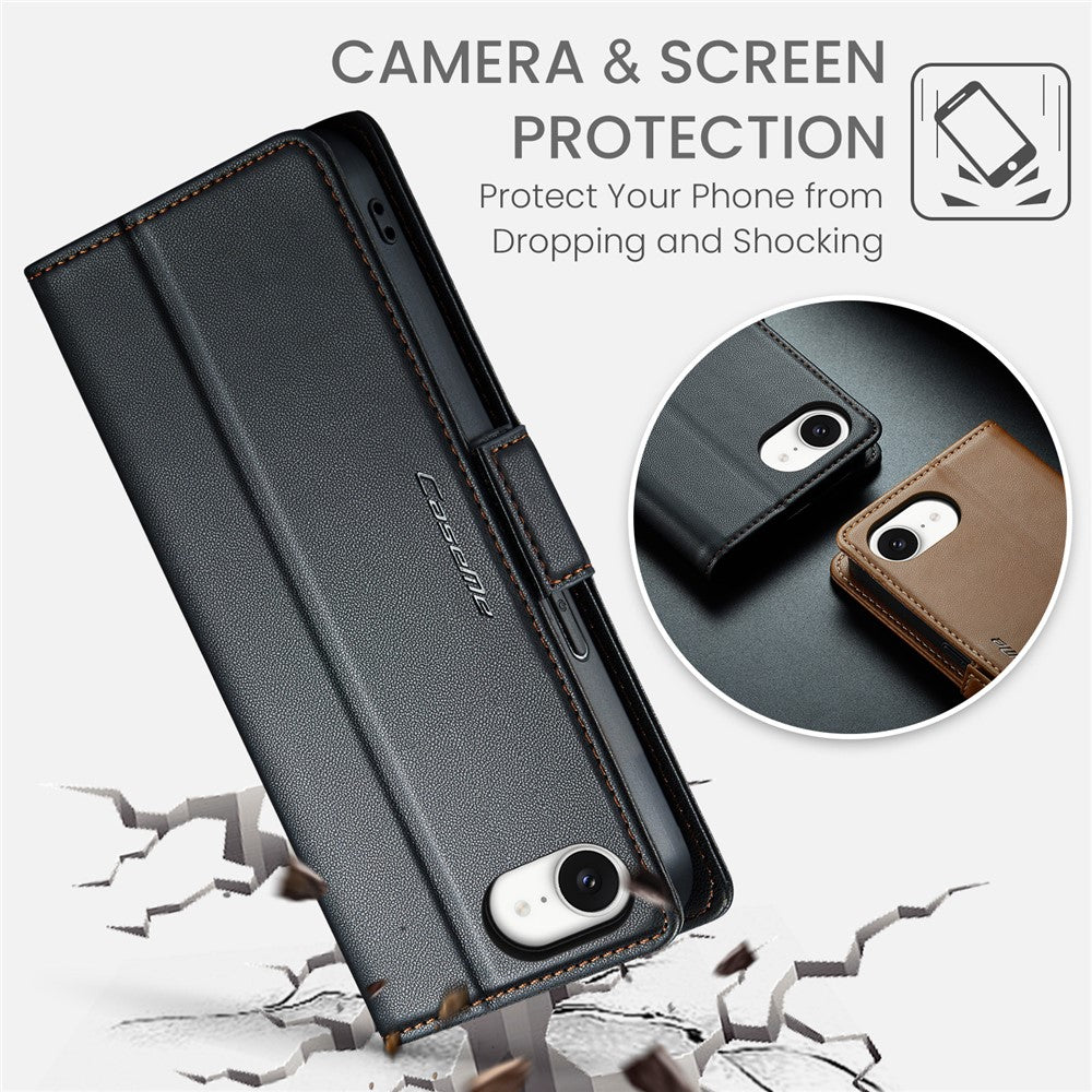 iPhone 16e Glänzende Wallet-Hülle – RFID-Schutz & Ständer