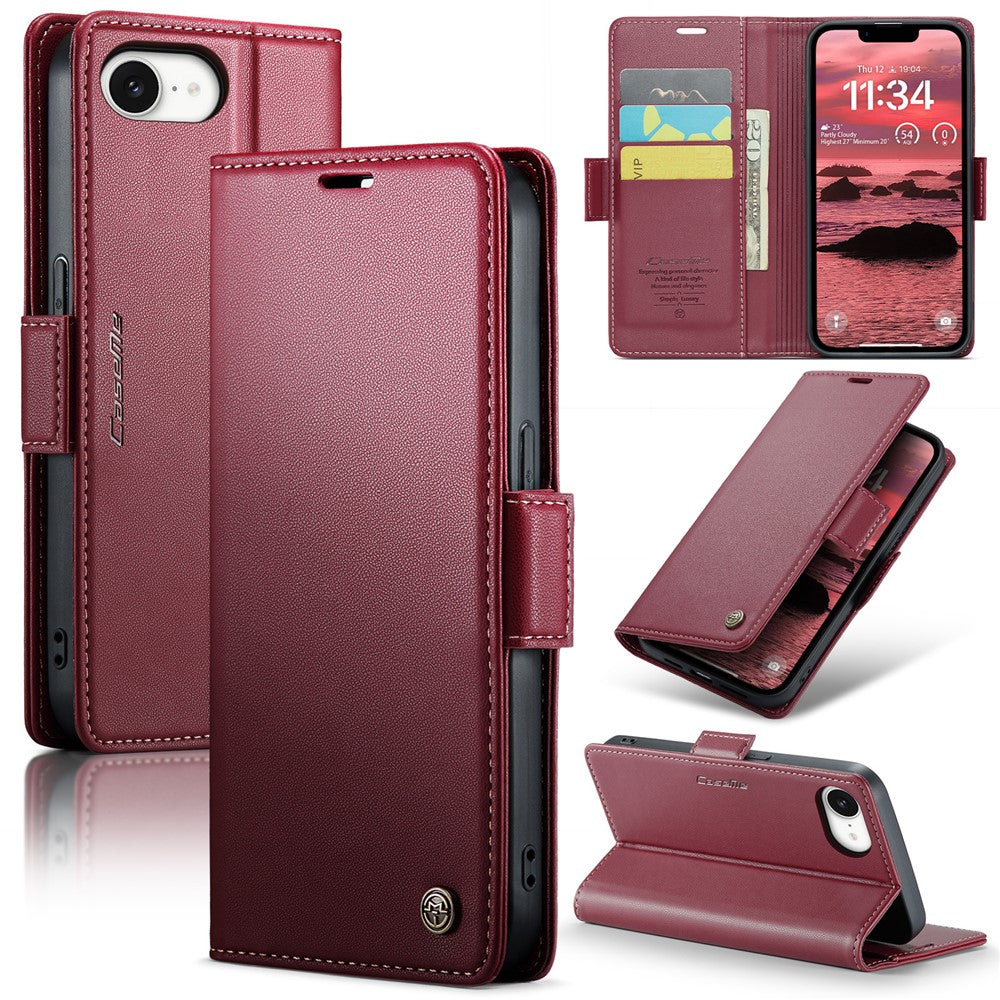 iPhone 16e Glänzende Wallet-Hülle – RFID-Schutz & Ständer