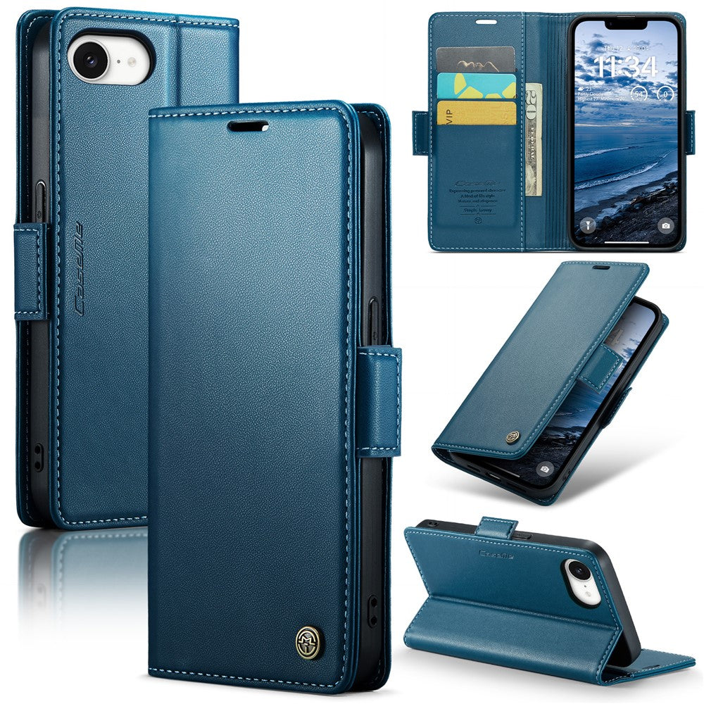 iPhone 16e Glänzende Wallet-Hülle – RFID-Schutz & Ständer