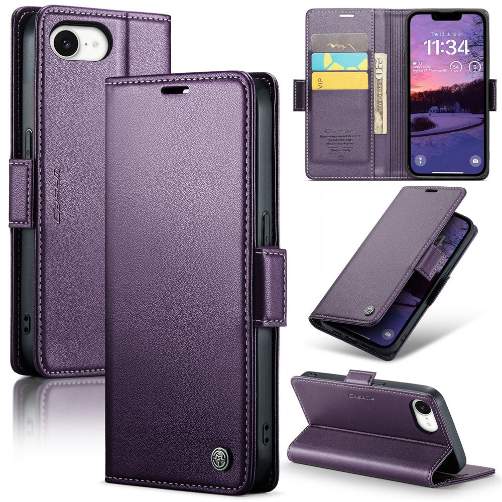 iPhone 16e Glänzende Wallet-Hülle – RFID-Schutz & Ständer