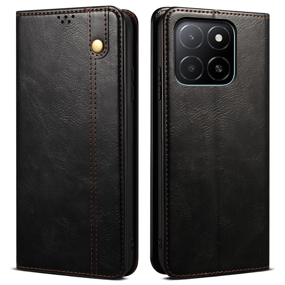 For Honor X8c 4G Case Crazy Horse Texture Waxy Leather Wallet Stand Phone Cover