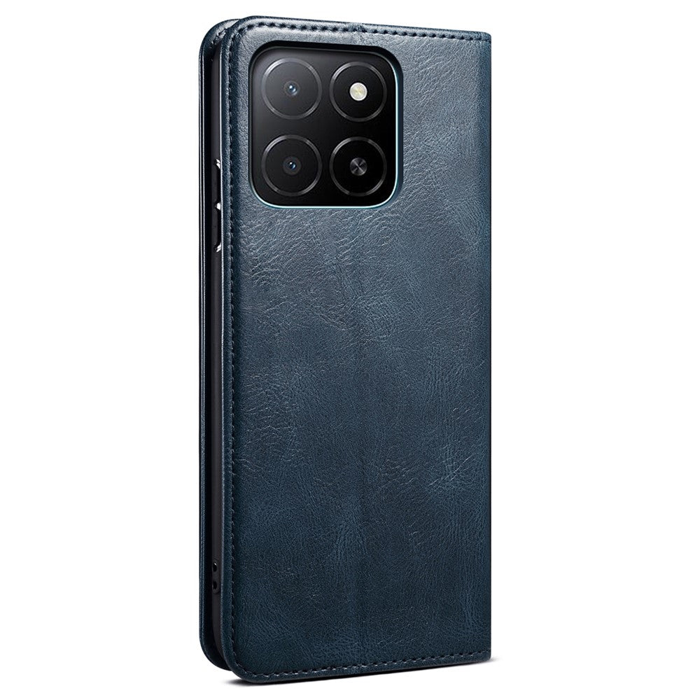 For Honor X8c 4G Case Crazy Horse Texture Waxy Leather Wallet Stand Phone Cover