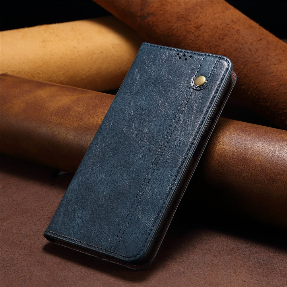 For Honor X8c 4G Case Crazy Horse Texture Waxy Leather Wallet Stand Phone Cover