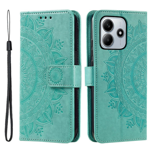 Xiaomi Redmi Note 14 4G (164.84mm) Handyhülle – Standhülle mit Aufdruck „Totem“ aus PU-Leder