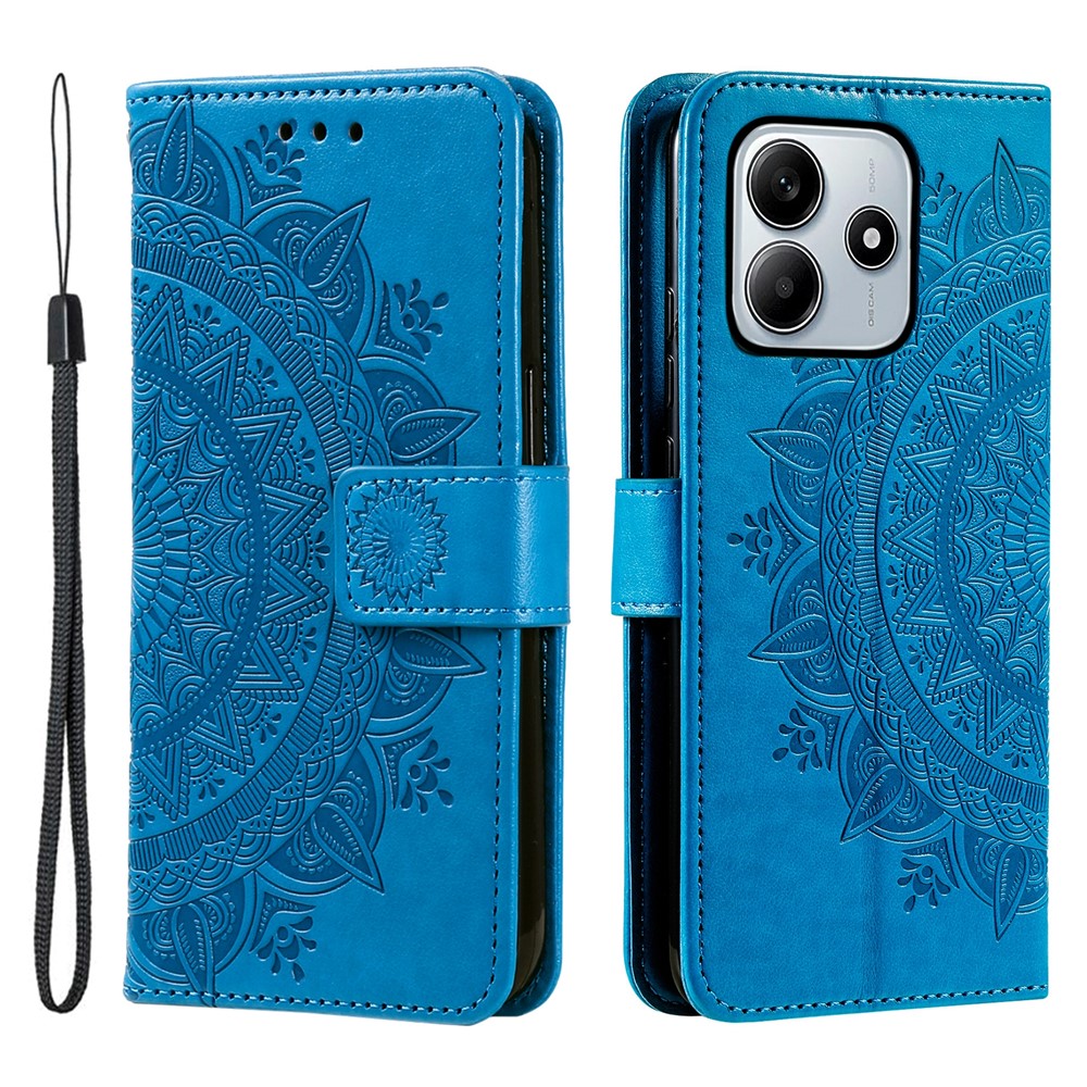 For Xiaomi Redmi Note 14 4G (164.84mm) Stand Case Imprinted Totem PU Leather Wallet Phone Cover