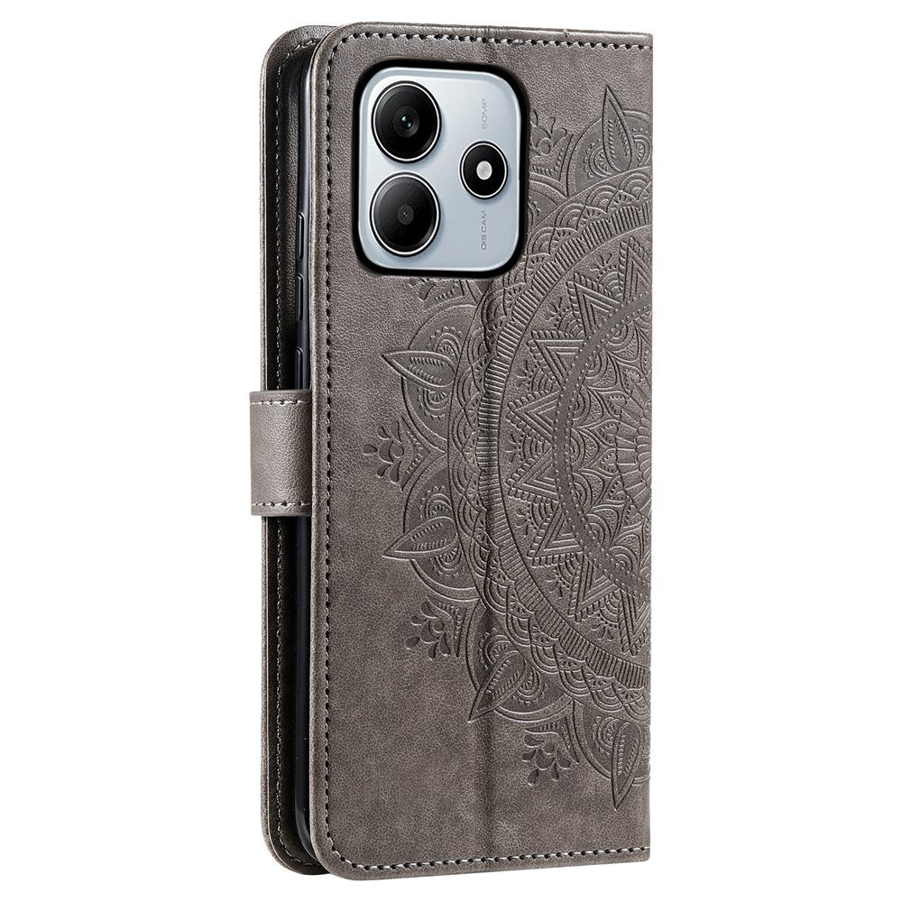For Xiaomi Redmi Note 14 4G (164.84mm) Stand Case Imprinted Totem PU Leather Wallet Phone Cover