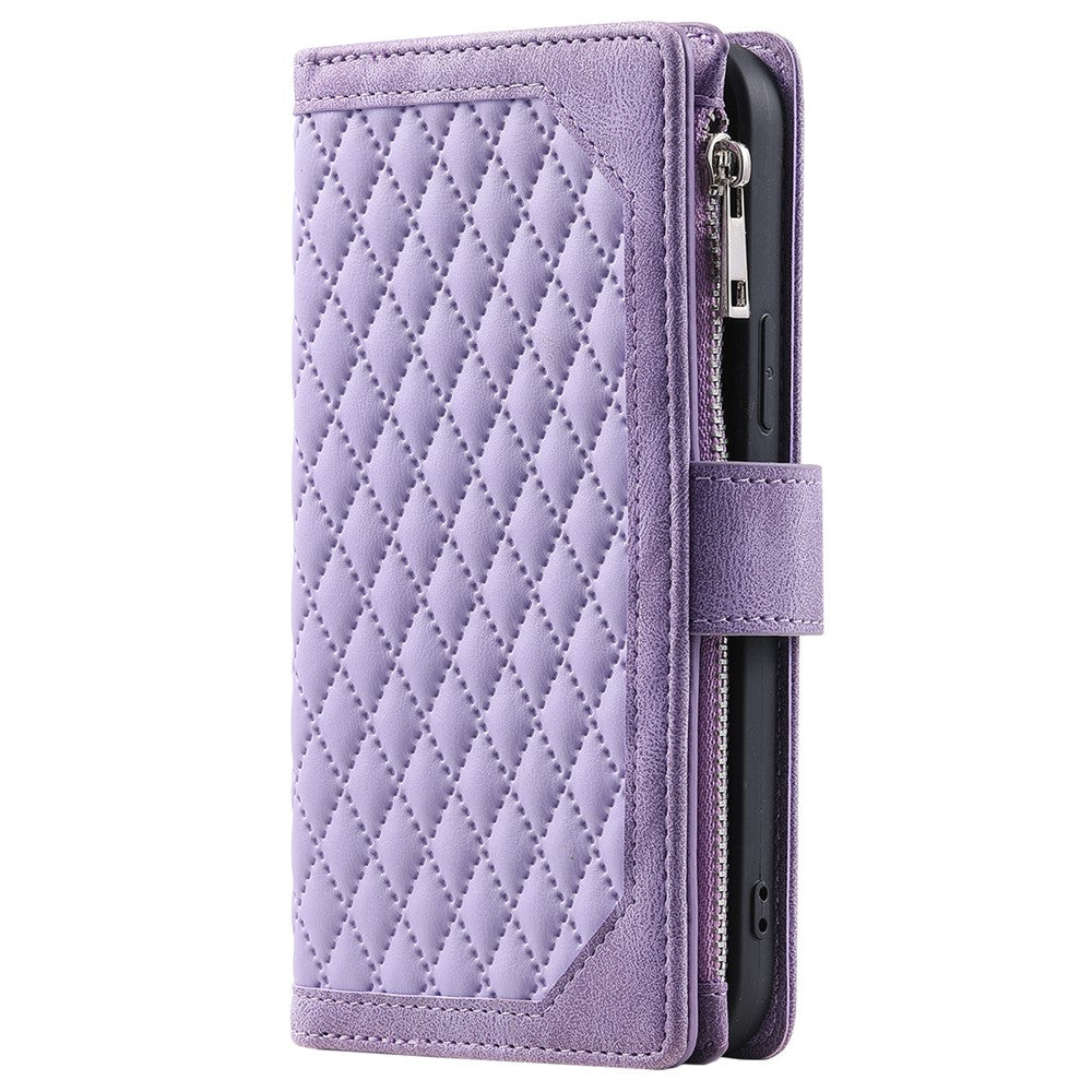Style 005 For Xiaomi Redmi Note 14 Pro 4G Wallet Case Rhombus Stitching Line PU Leather Phone Cover