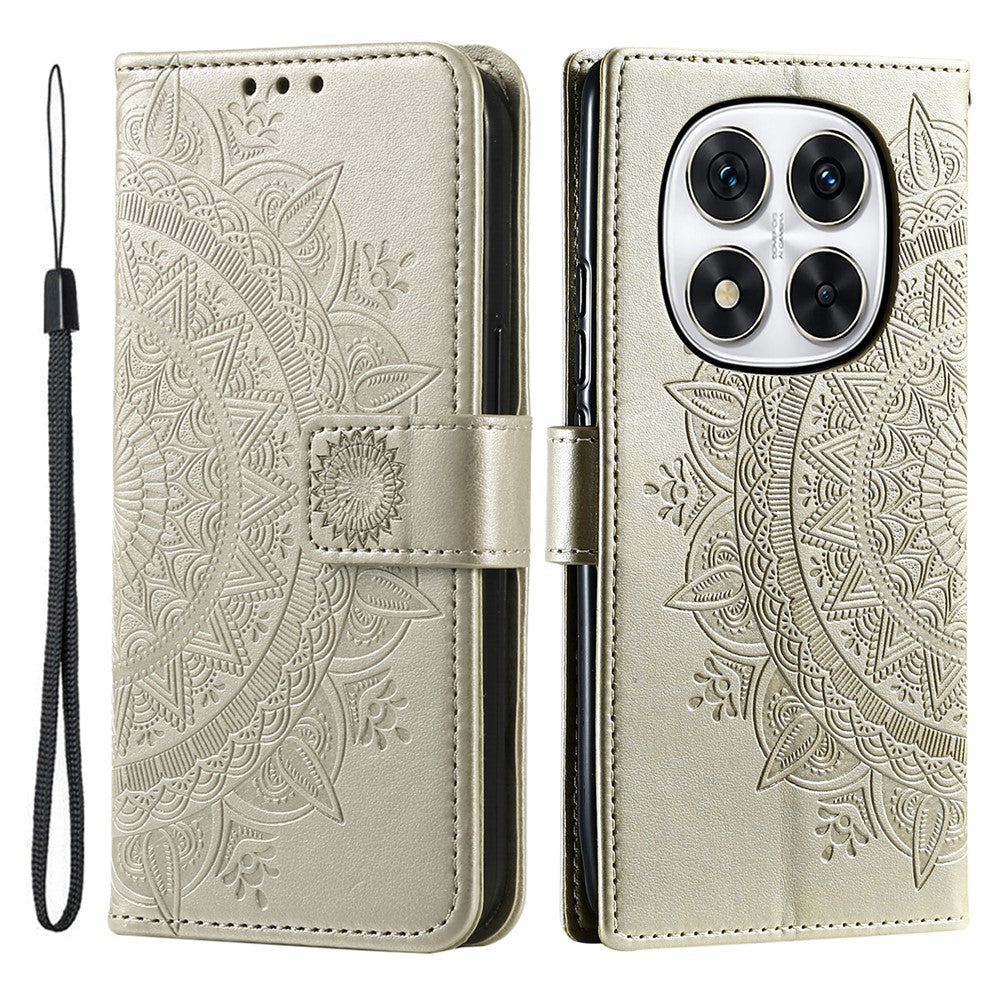 For Xiaomi Redmi Note 14 Pro 4G Stand Case Imprinted Totem PU Leather Wallet Phone Cover