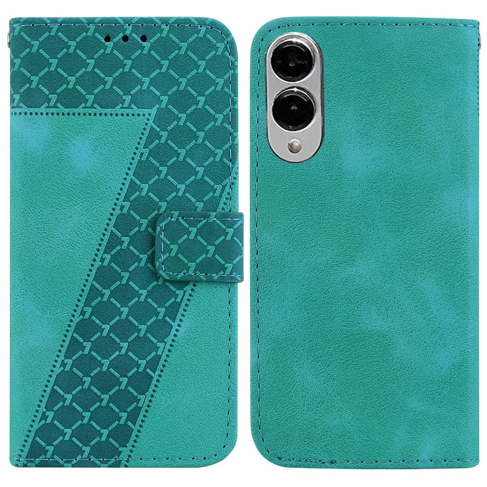 Galaxy S25 Edge Leder-Wallet-Hülle – Mit Prägung & Ständer