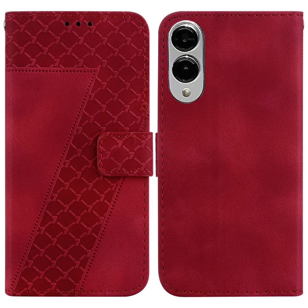 Galaxy S25 Edge Leder-Wallet-Hülle – Mit Prägung & Ständer