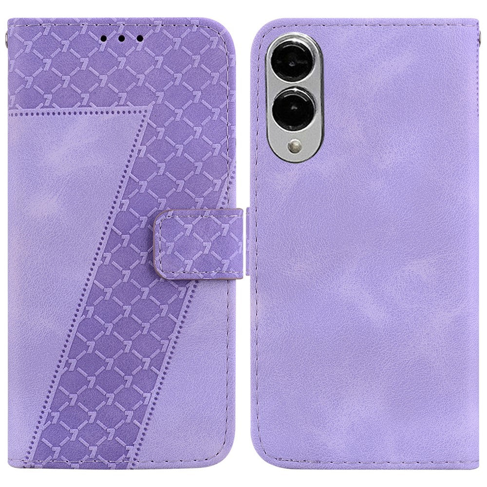 Galaxy S25 Edge Leder-Wallet-Hülle – Mit Prägung & Ständer