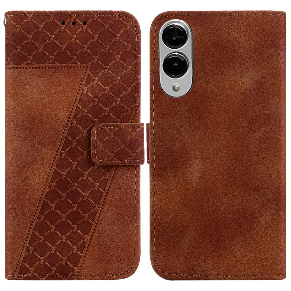 Galaxy S25 Edge Leder-Wallet-Hülle – Mit Prägung & Ständer