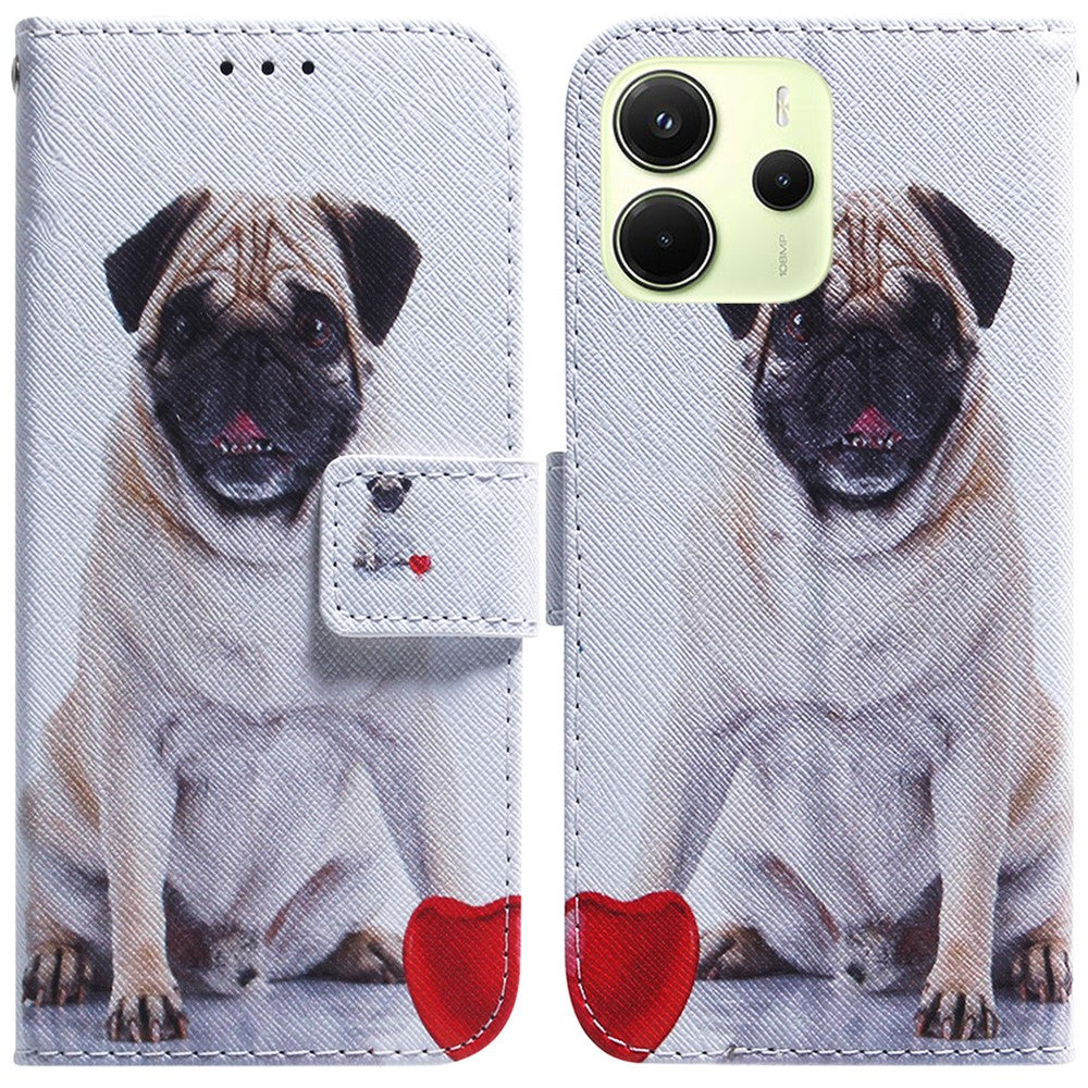 For Xiaomi Redmi Note 14 4G (163.25mm) Wallet Case Pattern Print Leather Phone Cover